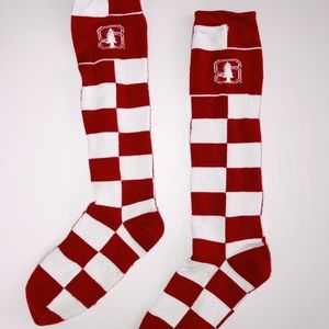 Red and White Checkered Stanford Socks
